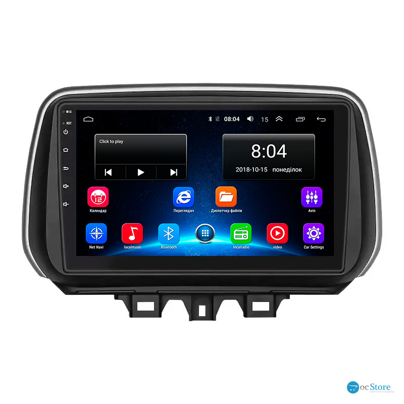 Штатная магнитола Lesko для Hyundai Tucson III Рестайлинг 2018-2021 экран 10" 2/32Gb Wi-Fi GPS Base