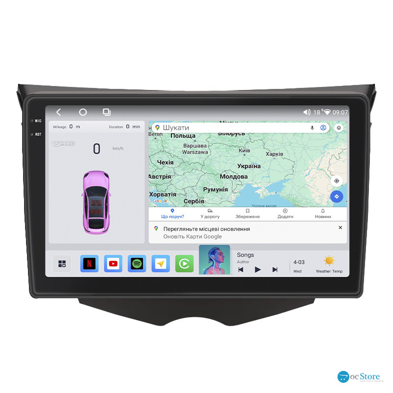 Штатная магнитола Lesko для Hyundai Veloster I 2011-2015 экран 9" 4/64 QLED CarPlay 4G Wi-Fi GPS 360 Prime