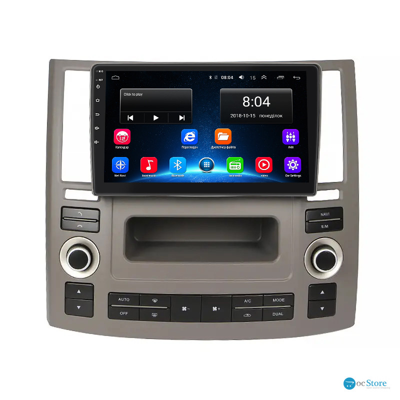 Штатная магнитола Lesko для Infiniti FX I (S50) Рестайлинг 2006-2009 экран 9" 2/32Gb Wi-Fi GPS Base