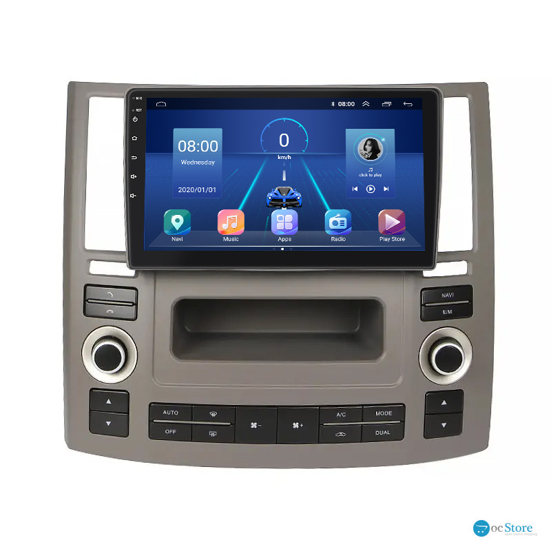 Штатная магнитола Lesko для Infiniti FX I (S50) Рестайлинг 2006-2009 экран 9" 2/32Gb 4G Wi-Fi GPS Top