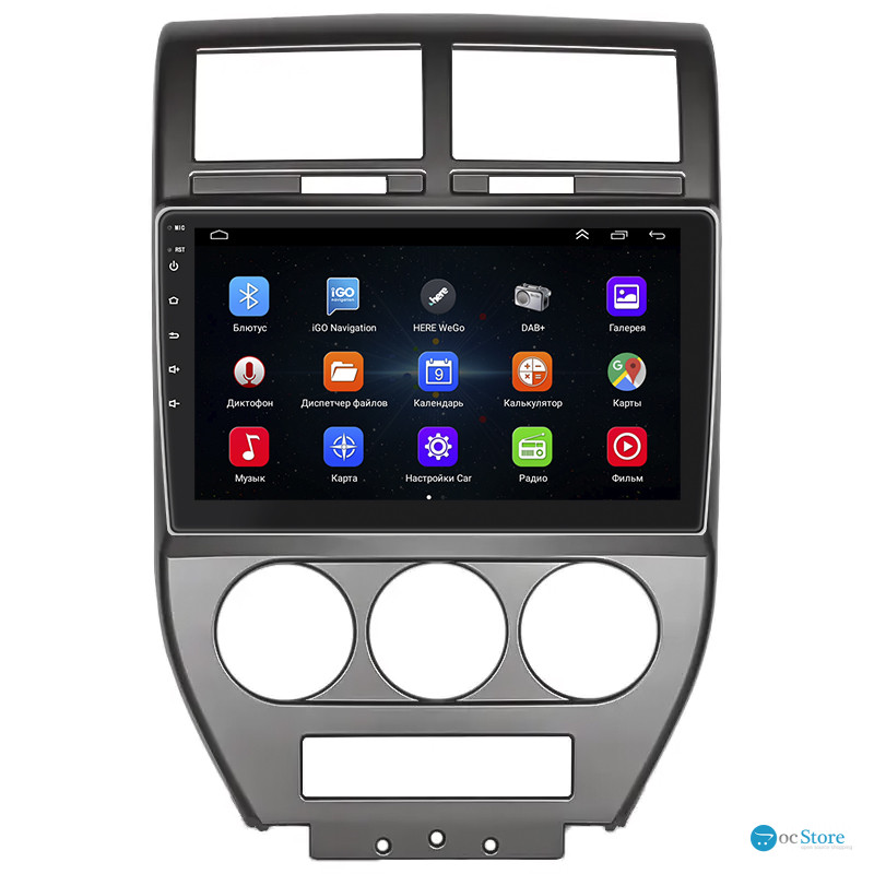 Штатная магнитола Lesko для Jeep Compass I 2006-2010 экран 10" 1/16Gb Wi-Fi GPS Base