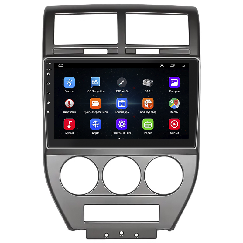 Штатная магнитола Lesko для Jeep Compass I 2006-2010 экран 10" 1/16Gb Wi-Fi GPS Base