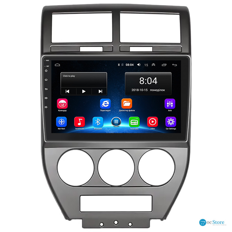 Штатная магнитола Lesko для Jeep Compass I 2006-2010 экран 10" 2/32Gb Wi-Fi GPS Base