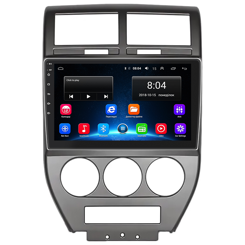 Штатная магнитола Lesko для Jeep Compass I 2006-2010 экран 10" 2/32Gb Wi-Fi GPS Base