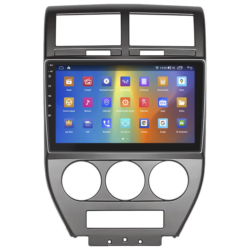 Штатная магнитола Lesko для Jeep Compass I 2006-2010 экран 10" 2/32Gb CarPlay 4G Wi-Fi GPS Prime