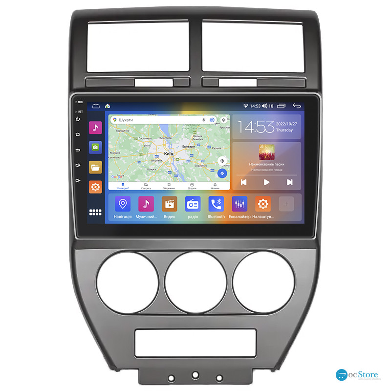 Штатная магнитола Lesko для Jeep Compass I 2006-2010 экран 10" 4/64Gb CarPlay 4G Wi-Fi GPS Prime