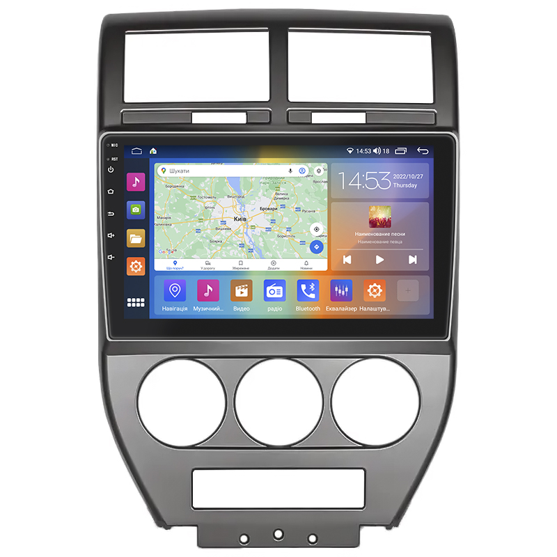Штатная магнитола Lesko для Jeep Compass I 2006-2010 экран 10" 4/64Gb CarPlay 4G Wi-Fi GPS Prime