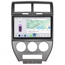 Штатная магнитола Lesko для Jeep Compass I 2006-2010 экран 10" 4/64 QLED CarPlay 4G Wi-Fi GPS 360 Prime