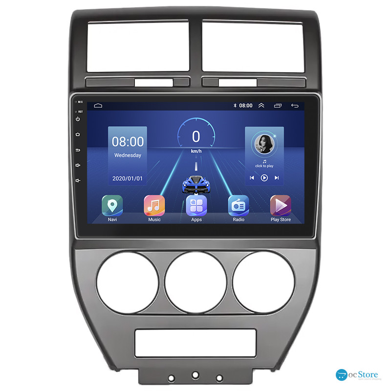 Штатная магнитола Lesko для Jeep Compass I 2006-2010 экран 10" 2/32Gb 4G Wi-Fi GPS Top