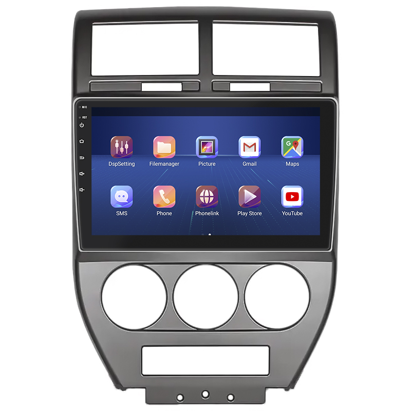 Штатная магнитола Lesko для Jeep Compass I 2006-2010 экран 10" 2/32Gb 4G Wi-Fi GPS Top