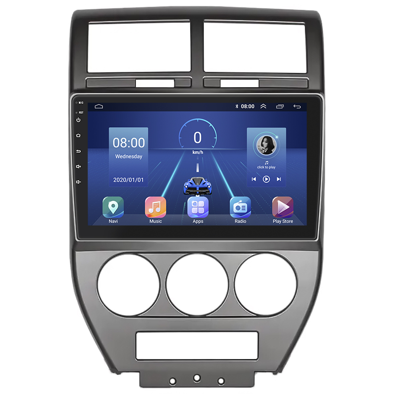 Штатная магнитола Lesko для Jeep Compass I 2006-2010 экран 10" 4/64Gb 4G Wi-Fi GPS Top