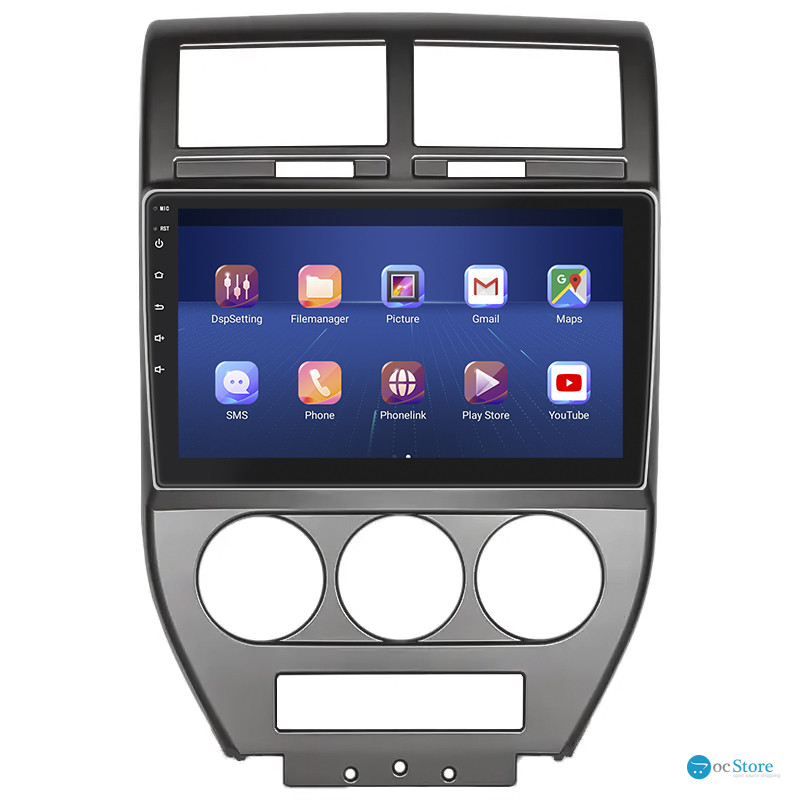 Штатная магнитола Lesko для Jeep Compass I 2006-2010 экран 10" 4/64Gb 4G Wi-Fi GPS Top