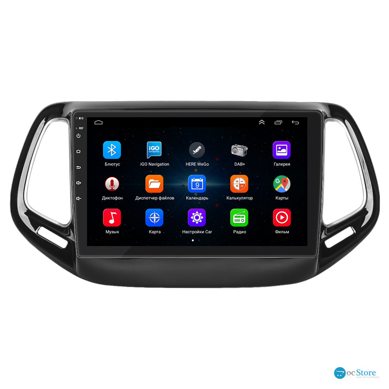 Штатная магнитола Lesko для Jeep Compass II 2017-н.в. экран 10" 1/16Gb Wi-Fi GPS Base