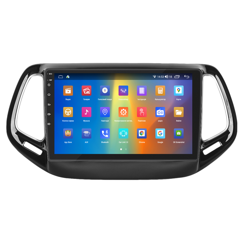 Штатная магнитола Lesko для Jeep Compass II 2017-н.в. экран 10" 2/32Gb CarPlay 4G Wi-Fi GPS Prime