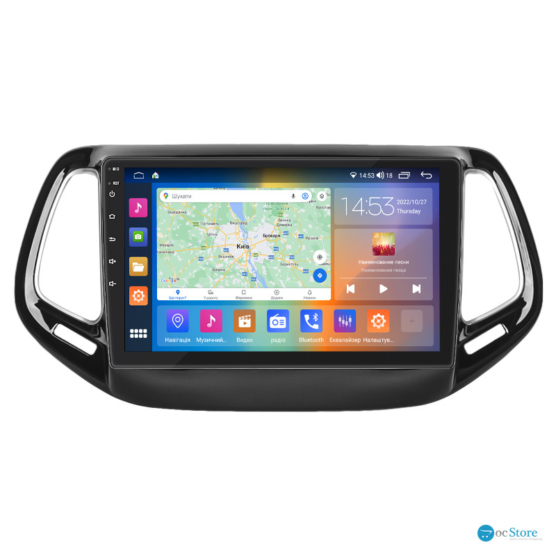 Штатная магнитола Lesko для Jeep Compass II 2017-н.в. экран 10" 4/64Gb CarPlay 4G Wi-Fi GPS Prime
