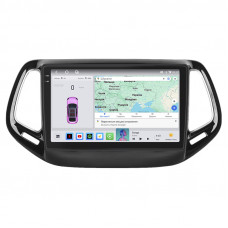 Штатная магнитола Lesko для Jeep Compass II 2017-н.в. экран 10" 4/64 QLED CarPlay 4G Wi-Fi GPS 360 Prime