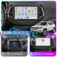 Штатная магнитола Lesko для Jeep Compass II 2017-н.в. экран 10" 4/64 QLED CarPlay 4G Wi-Fi GPS 360 Prime