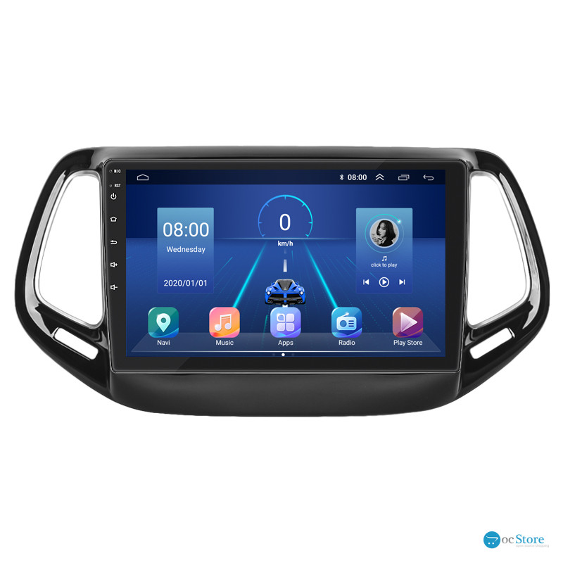 Штатная магнитола Lesko для Jeep Compass II 2017-н.в. экран 10" 4/64Gb 4G Wi-Fi GPS Top