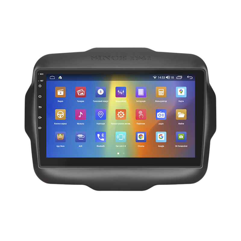 Штатная магнитола Lesko для Jeep Renegade I 2014-2019 экран 9" 2/32Gb CarPlay 4G Wi-Fi GPS Prime