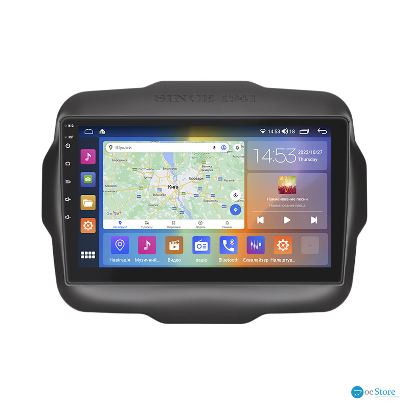 Штатная магнитола Lesko для Jeep Renegade I 2014-2019 экран 9" 4/64Gb CarPlay 4G Wi-Fi GPS Prime
