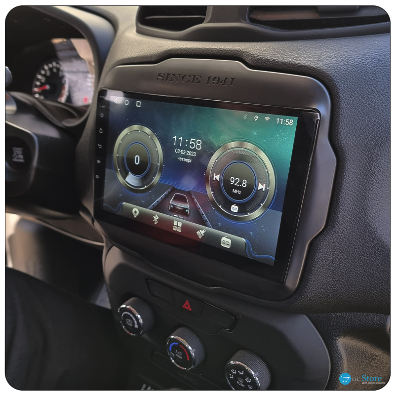 Штатная магнитола Lesko для Jeep Renegade I Рестайлинг 2018-н.в. экран 9" 1/16Gb Wi-Fi GPS Base