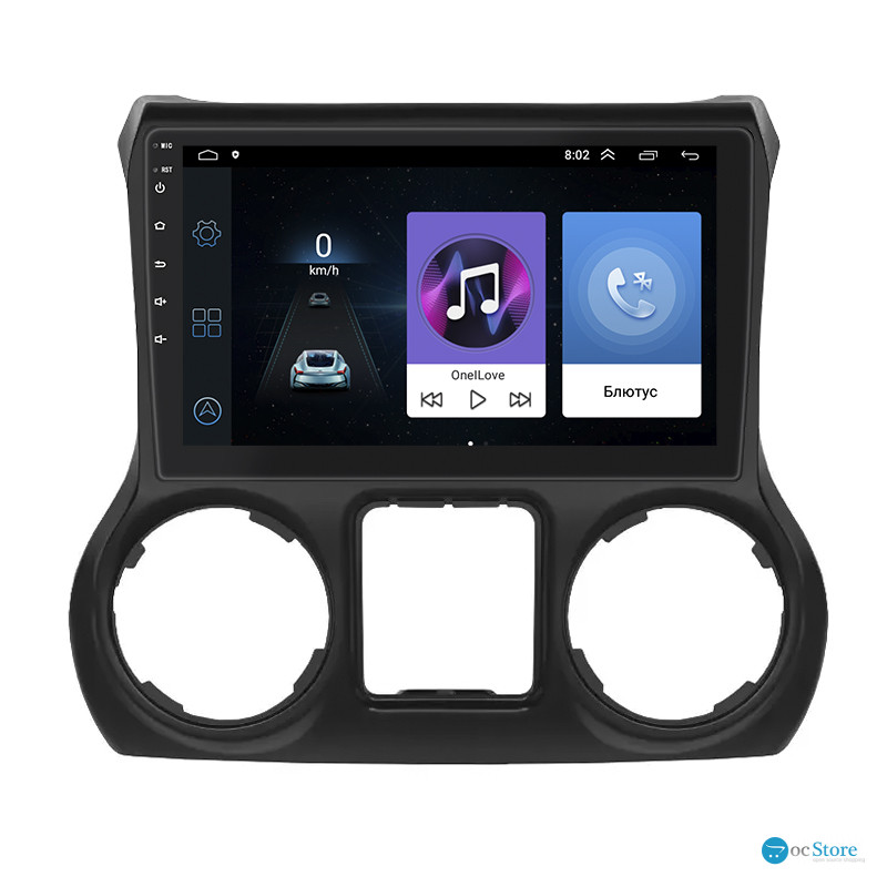 Штатная магнитола Lesko для Jeep Wrangler III (JK) 2007-2018 экран 10" 1/16Gb Wi-Fi GPS Base