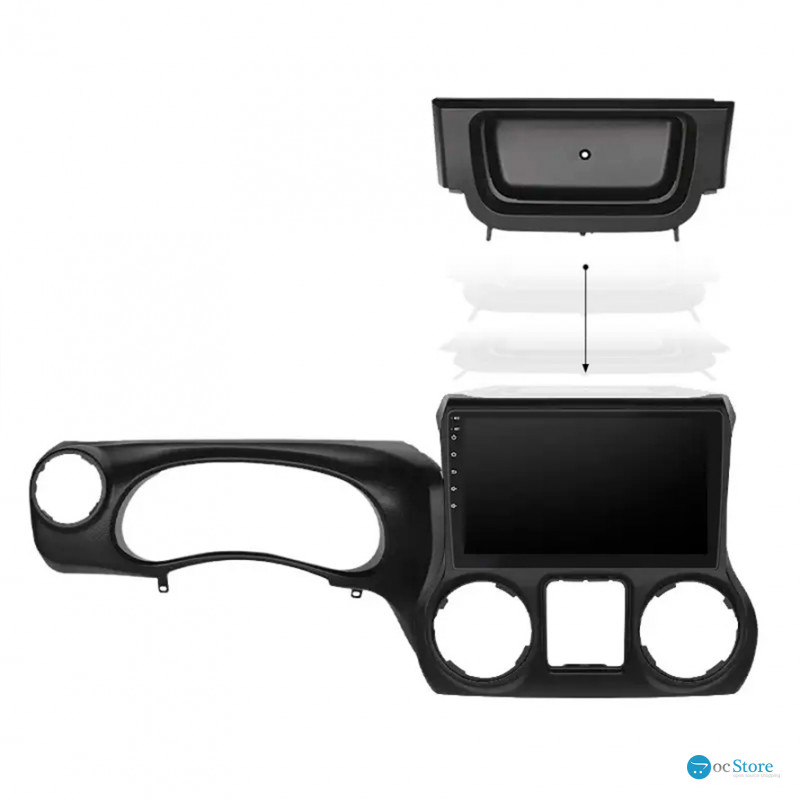 Штатная магнитола Lesko для Jeep Wrangler III (JK) 2007-2018 экран 10" 2/32Gb Wi-Fi GPS Base