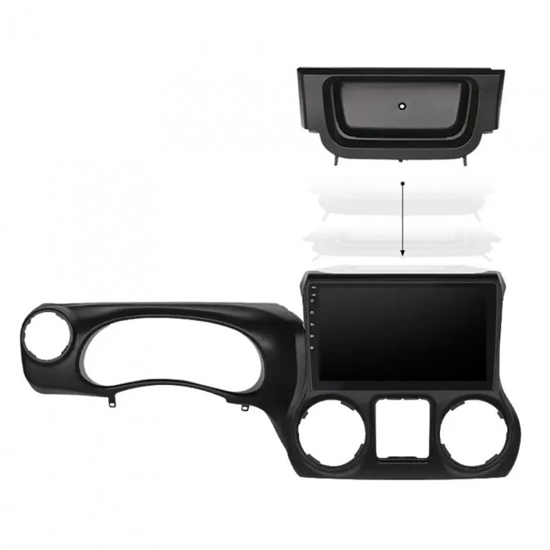 Штатная магнитола Lesko для Jeep Wrangler III (JK) 2007-2018 экран 10" 2/32Gb Wi-Fi GPS Base