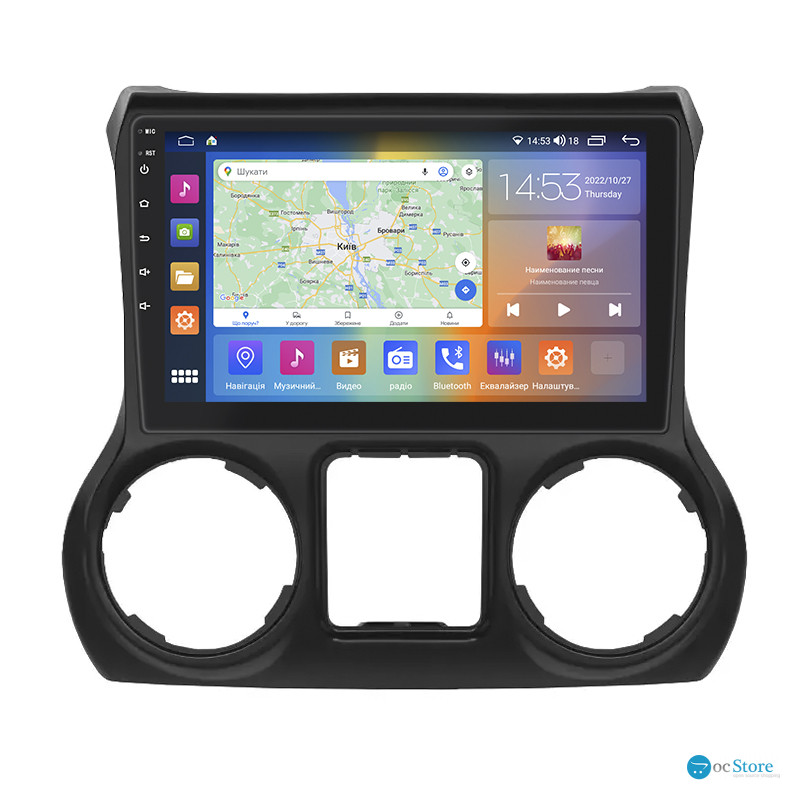 Штатная магнитола Lesko для Jeep Wrangler III (JK) 2007-2018 экран 10" 2/32Gb CarPlay 4G Wi-Fi GPS Prime