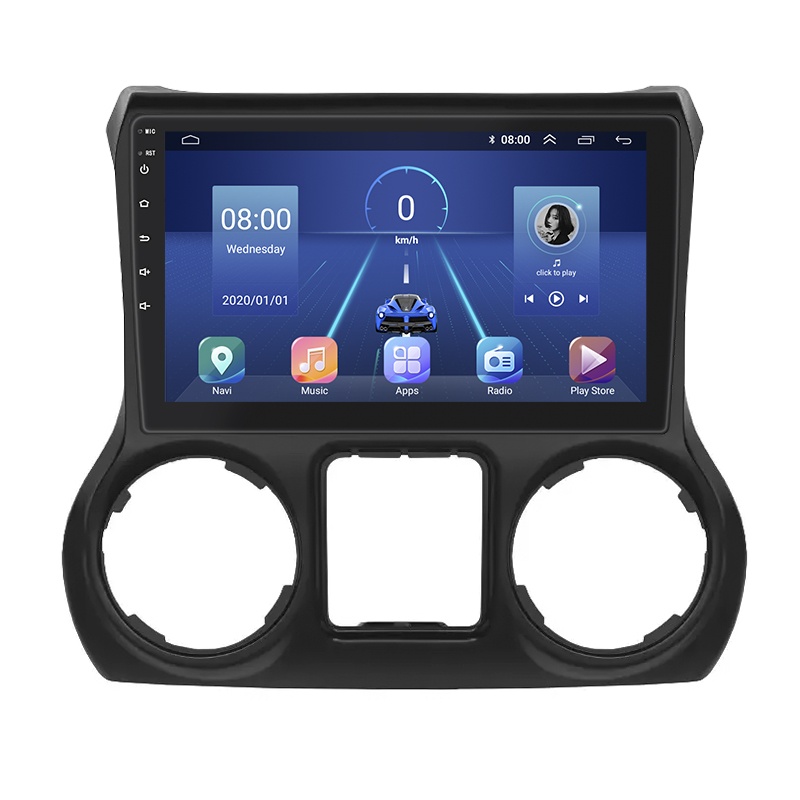 Штатная магнитола Lesko для Jeep Wrangler III (JK) 2007-2018 экран 10" 4/32Gb 4G Wi-Fi GPS Top