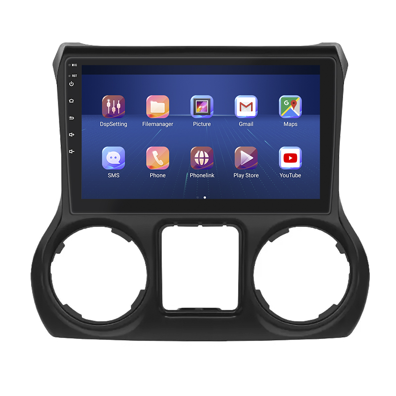 Штатная магнитола Lesko для Jeep Wrangler III (JK) 2007-2018 экран 10" 4/32Gb 4G Wi-Fi GPS Top