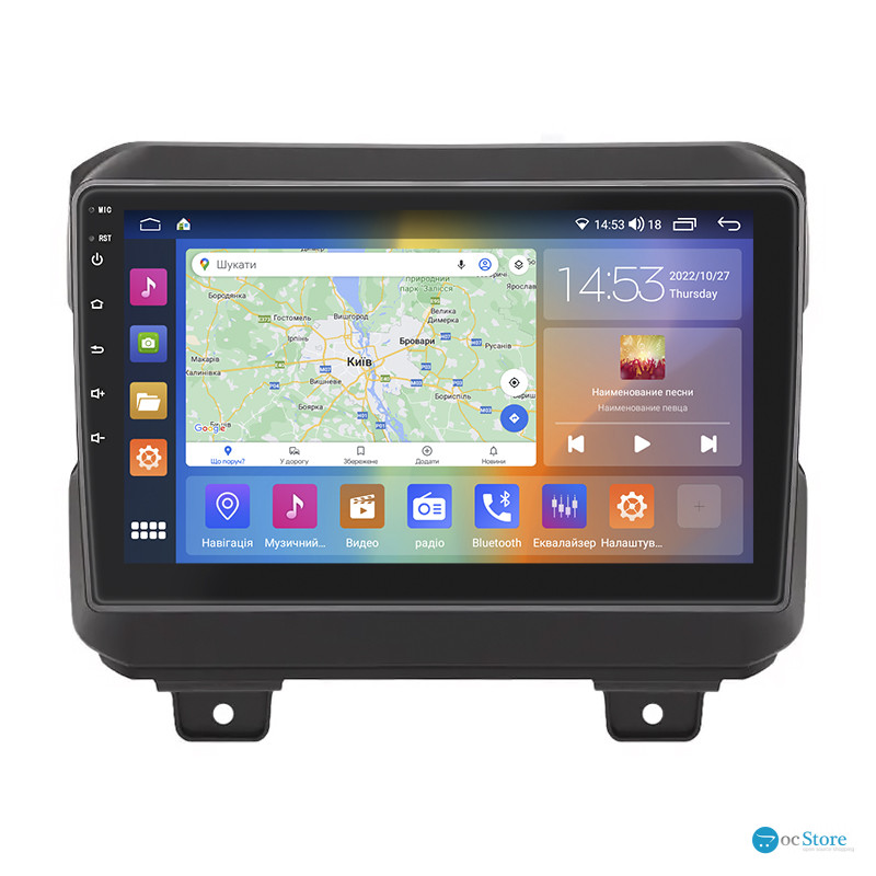 Штатная магнитола Lesko для Jeep Wrangler IV (JL) 2017-н.в. экран 9" 4/64Gb CarPlay 4G Wi-Fi GPS Prime