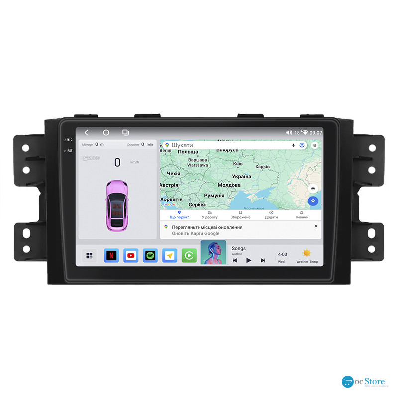 Штатная магнитола Lesko для Kia Borrego I 2008-2011 экран 9" 4/64 QLED CarPlay 4G Wi-Fi GPS 360 Prime