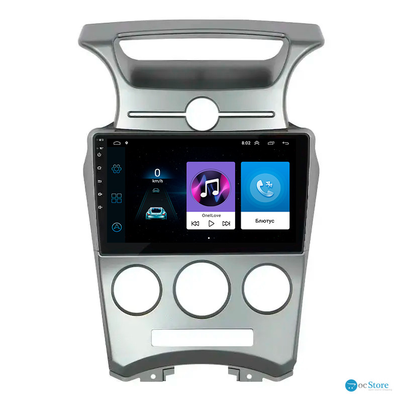 Штатная магнитола Lesko для Kia Carens II (UN) 2006-2012 экран 9" 1/16Gb Wi-Fi GPS Base