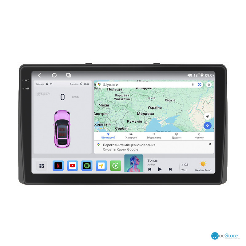 Штатная магнитола Lesko для Kia Carnival IV 2020-н.в. экран 9" 4/64 QLED CarPlay 4G Wi-Fi GPS 360 Prime