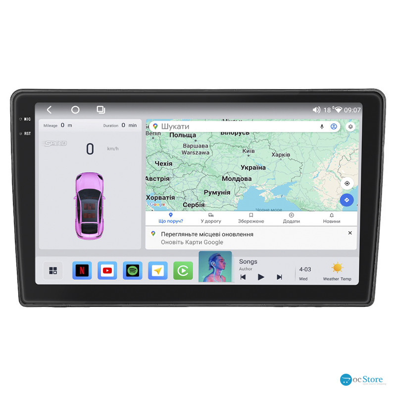 Штатная магнитола Lesko для Kia Ceed I Рестайлинг 2010-2012 экран 9" 4/64 QLED CarPlay 4G Wi-Fi GPS 360 Prime