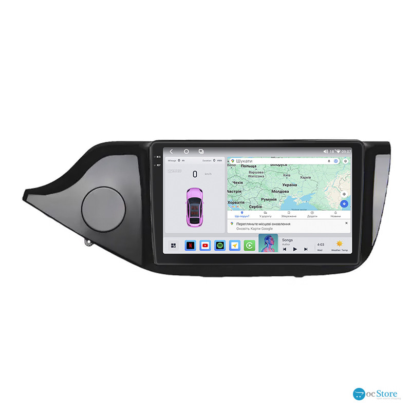 Штатная магнитола Lesko для Kia Ceed II 2012-2015 экран 9" 4/64 QLED CarPlay 4G Wi-Fi GPS 360 Prime