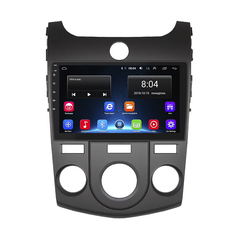 Штатная магнитола Lesko для Kia Cerato II Manual AC 2008-2013 экран 9" 2/32Gb Wi-Fi GPS Base