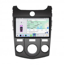 Штатная магнитола Lesko для Kia Cerato II Manual AC 2008-2013 экран 9" 4/64 QLED CarPlay 4G Wi-Fi GPS 360 Prime