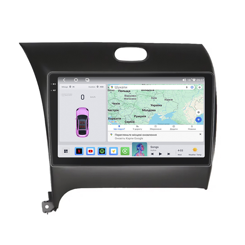 Штатная магнитола Lesko для Kia Cerato III Рестайлинг (Classic) 2016-2020 экран 9" 4/64 QLED CarPlay 4G Wi-Fi GPS 360 Prime