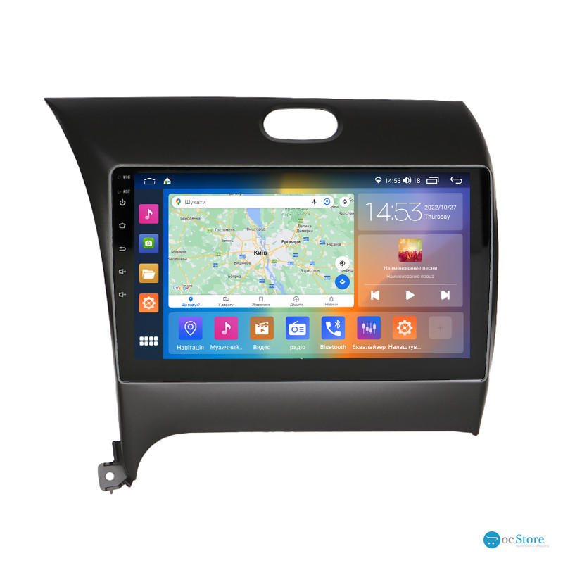 Штатная магнитола Lesko для Kia Forte II Рестайлинг 2016-2018 экран 9" 2/32Gb CarPlay 4G Wi-Fi GPS Prime