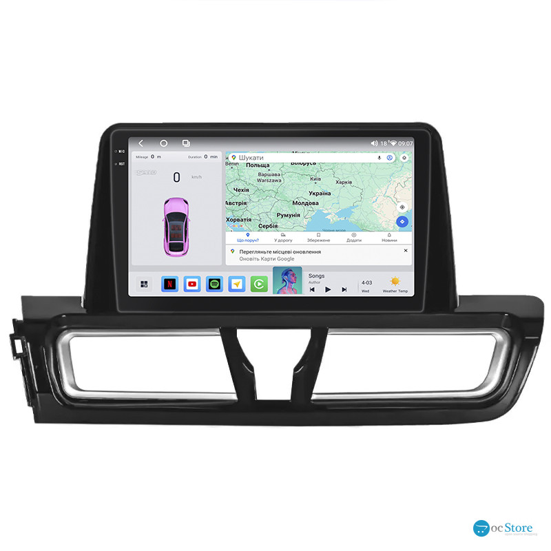 Штатная магнитола Lesko для Kia Forte III 2018-2021 экран 9" 4/64 QLED CarPlay 4G Wi-Fi GPS 360 Prime