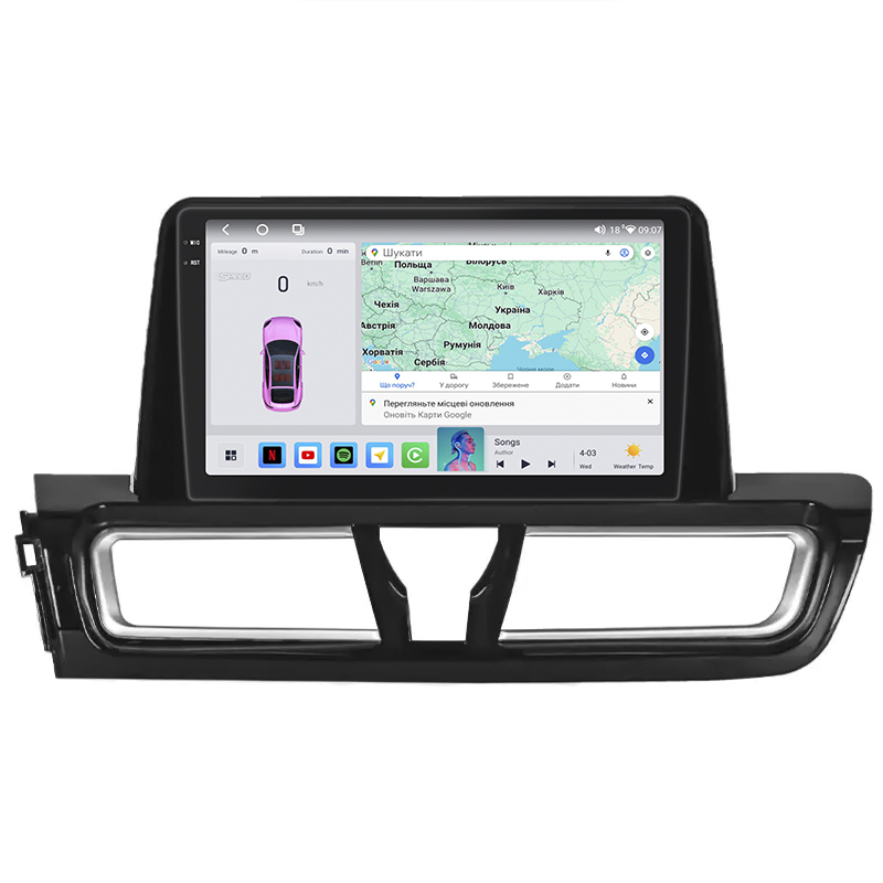 Штатная магнитола Lesko для Kia Forte III 2018-2021 экран 9" 4/64 QLED CarPlay 4G Wi-Fi GPS 360 Prime