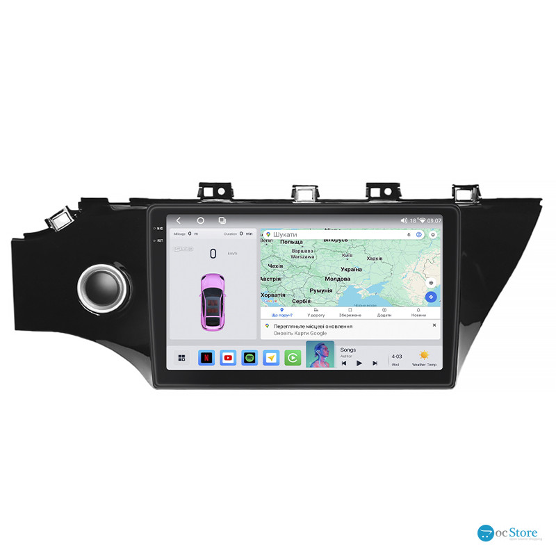 Штатная магнитола Lesko для Kia K2 IV (FB) 2017-н.в. экран 10" 4/64 QLED CarPlay 4G Wi-Fi GPS 360 Prime