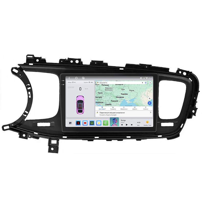 Штатная магнитола Lesko для Kia K5 I Рестайлинг 2013-2015 экран 9" 4/64 QLED CarPlay 4G Wi-Fi GPS 360 Prime