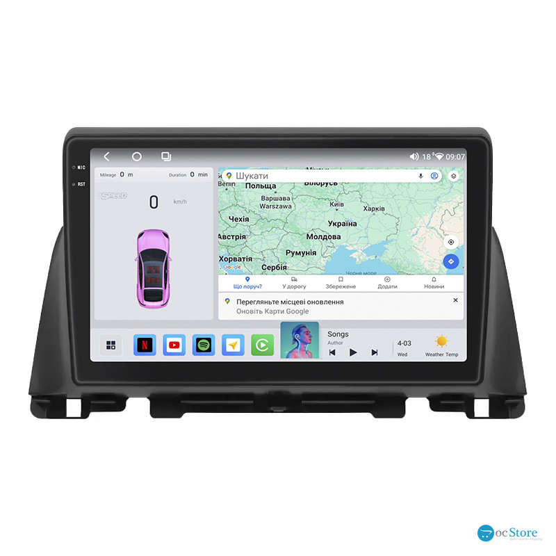 Штатная магнитола Lesko для Kia K5 II 2015-2020 экран 10" 4/64 QLED CarPlay 4G Wi-Fi GPS 360 Prime