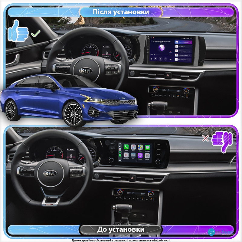 Штатная магнитола Lesko для Kia K5 III 2020-н.в. экран 10" 2/32Gb CarPlay 4G Wi-Fi GPS Prime