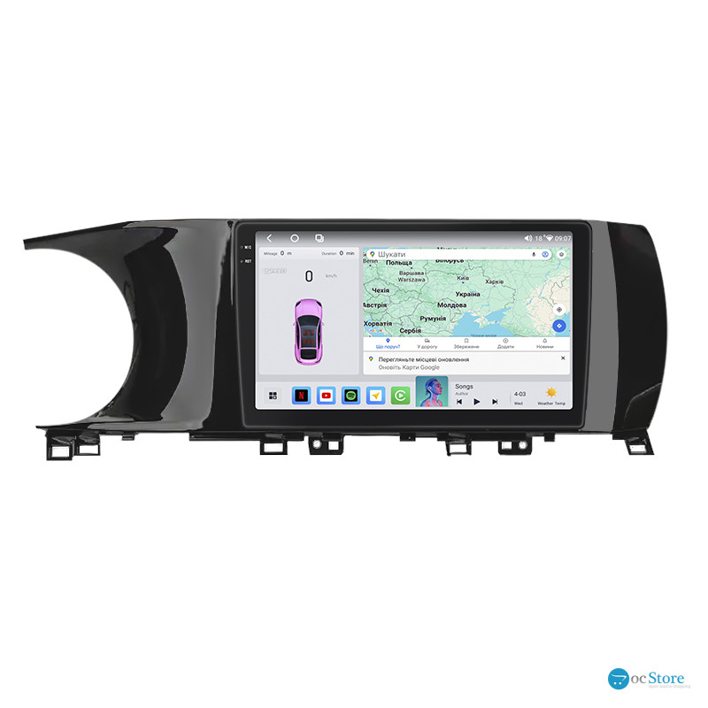 Штатная магнитола Lesko для Kia K5 III 2020-н.в. экран 10" 4/64 QLED CarPlay 4G Wi-Fi GPS 360 Prime