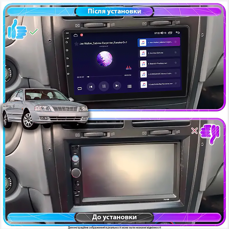 Штатная магнитола Lesko для Kia Magentis I 2000-2003 экран 9" 2/32Gb Wi-Fi GPS Base