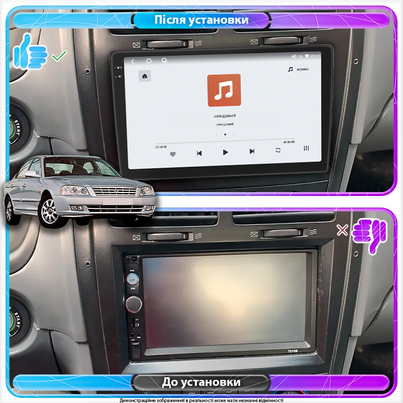 Штатная магнитола Lesko для Kia Magentis I 2000-2003 экран 9" 4/64 QLED CarPlay 4G Wi-Fi GPS 360 Prime